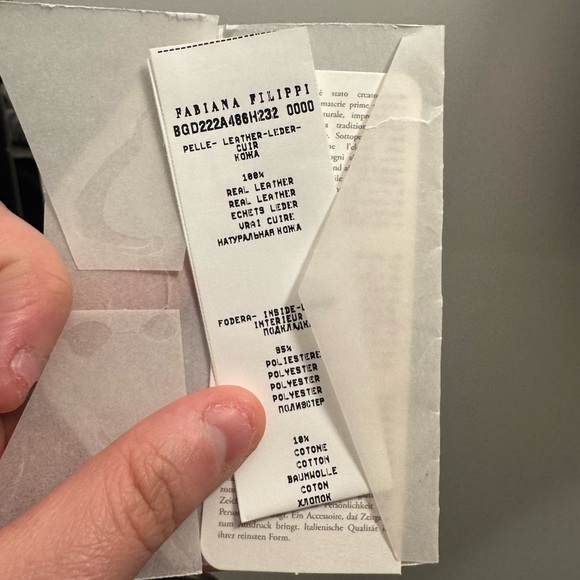 Fabiana Fillipi Black Leather Shopper with Shoulder Strap Metallic Detail Used - Picture 4 of 10